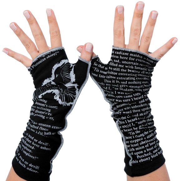 STORIARTS Accessories - NEW STORIARTS Edgar Allen Poe THE RAVEN writing gloves RARE! 100% cotton
